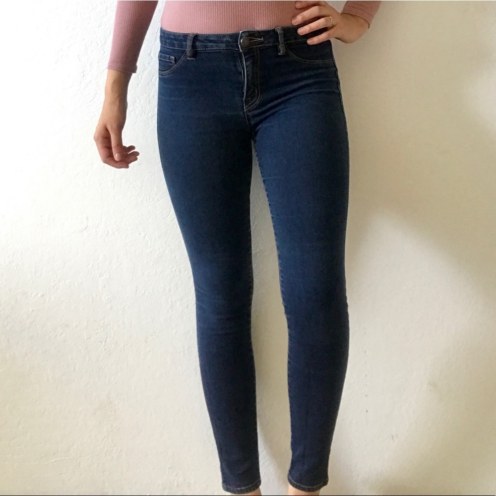 Blue denim jeans